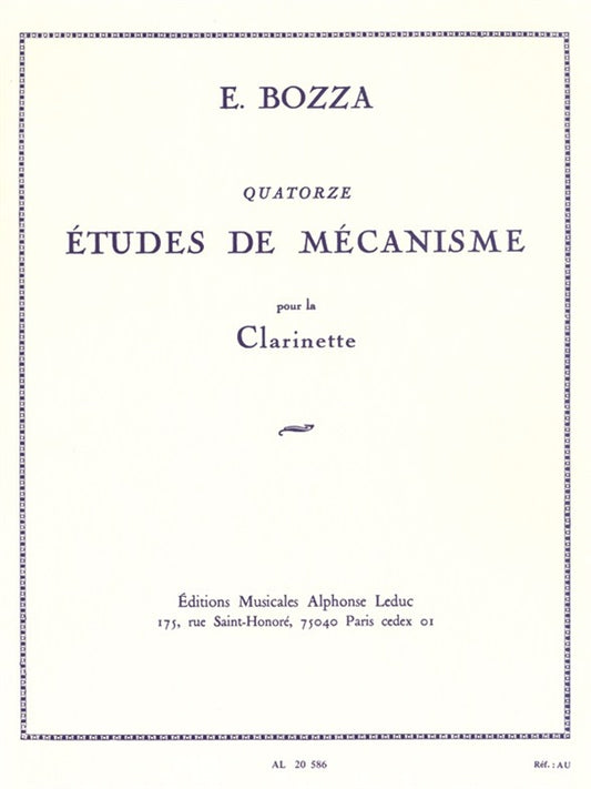 14 Études De Mécanisme | Eugène Bozza | Clarinette