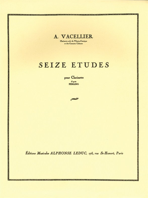 16 Études D'Apres Ferling | Vacellier | Clarinette