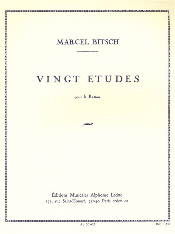 20 études | Marcel Bitsch | Basson