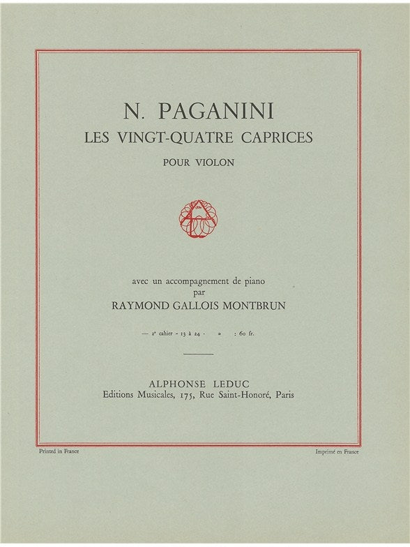 24 Caprices Op.1, Vol.2 | Niccolò Paganini | Violon
