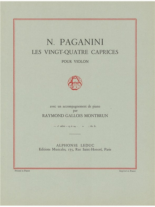 24 Caprices Op.1, Vol.2 | Niccolò Paganini | Violon