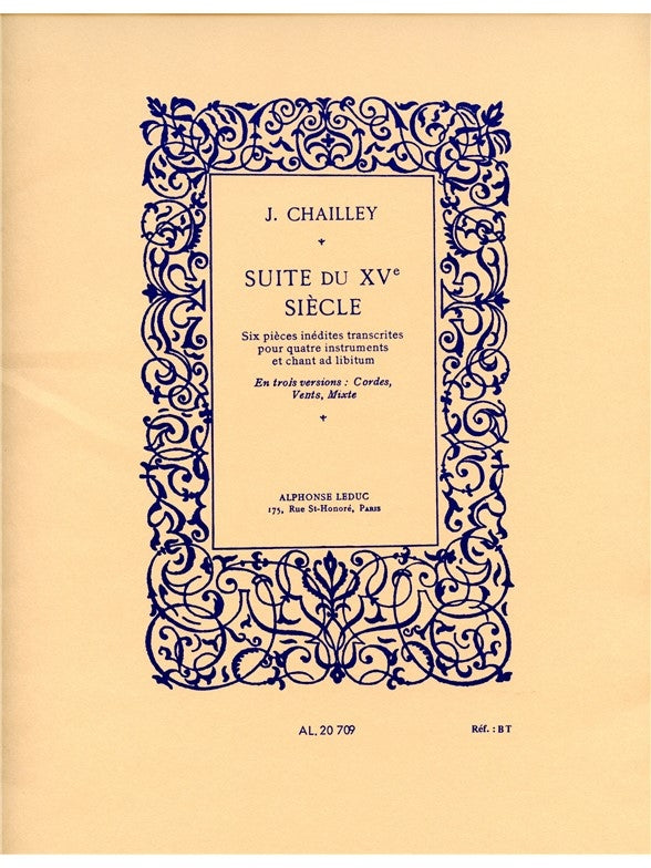 Suite du XVe Siecle | Jacques Chailley | Voix