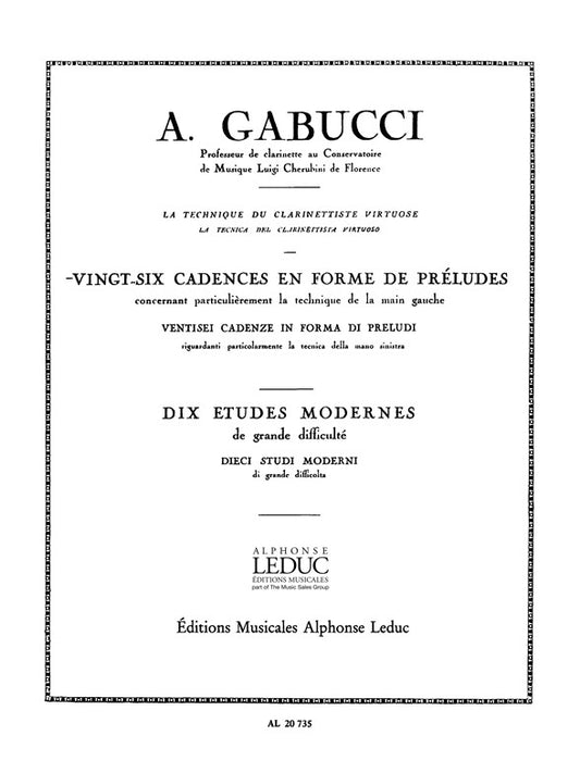 26 Cadences en Forme de Préludes | Agostino Gabucci