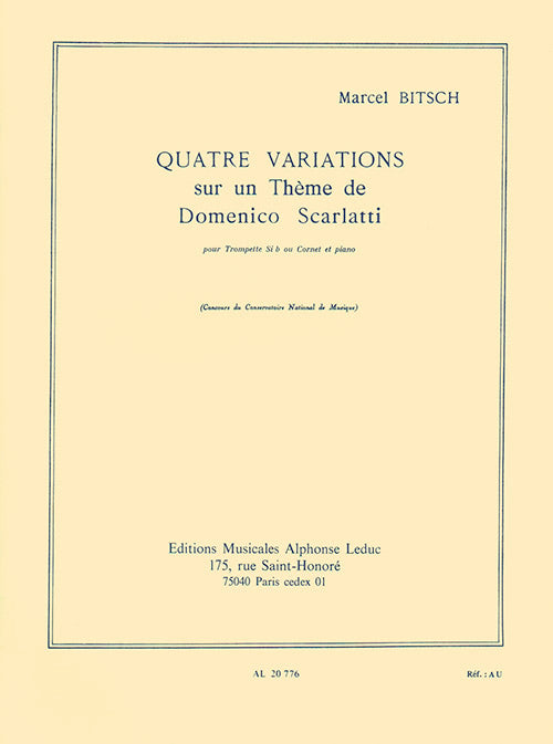 4 Variations Sur Un Thème De Domenico Scarlatti | Marcel Bitsch