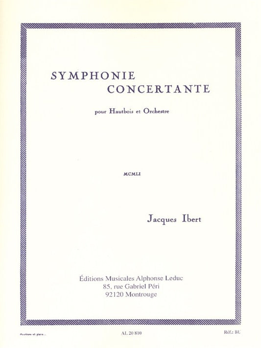 Symphonie Concertante | Jacques Ibert | Hautbois