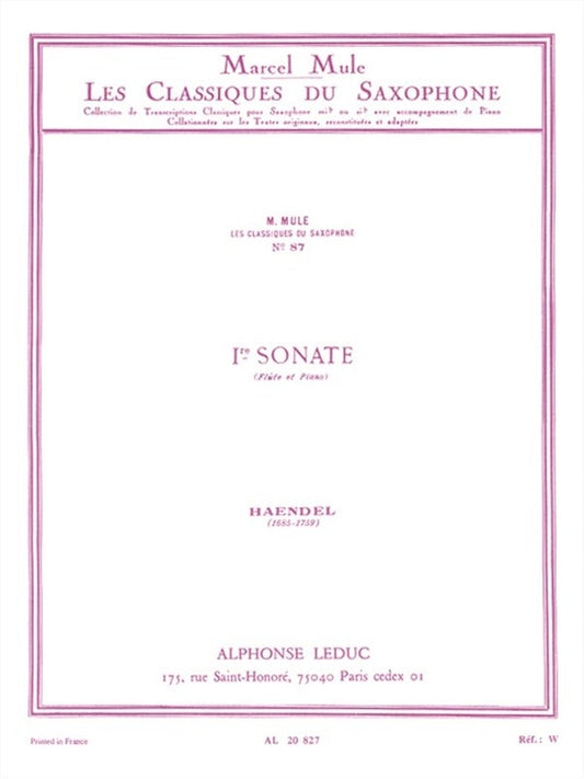 Sonate pour flûte n° 1 | Georg Friedrich Händel