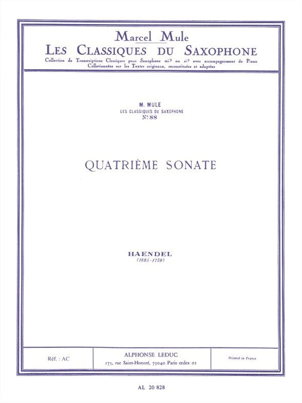 Sonate pour flûte n° 4 | Georg Friedrich Händel