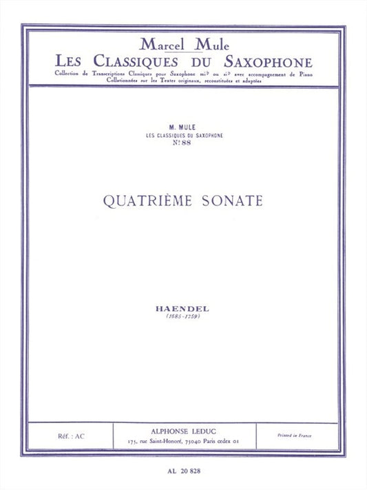 Sonate pour flûte n° 4 | Georg Friedrich Händel