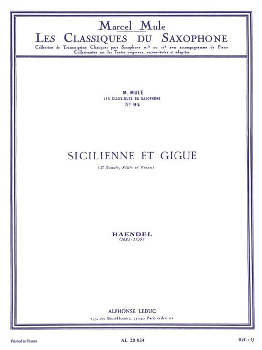 Sicilienne Et Gigue | Georg Friedrich Händel