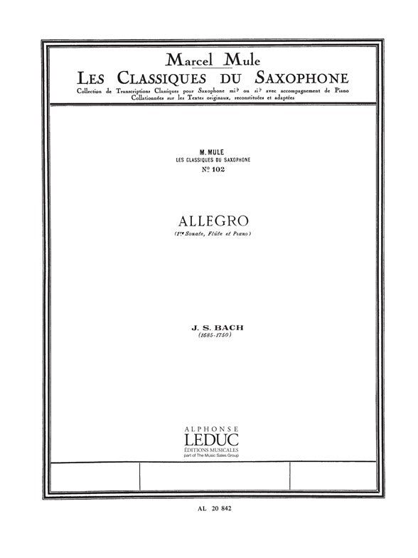 Allegro | Johann Sebastian Bach | Saxophone alto
