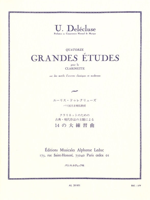 14 Grandes Études | Ulysse Delécluse | Clarinette