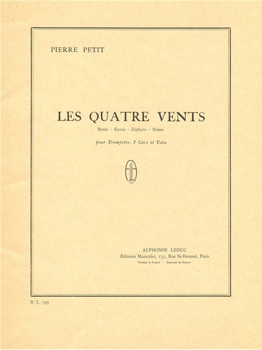 Pierre Petit: Les Quatre Vents | Pierre Petit | Quatuor de cuivres | Partition