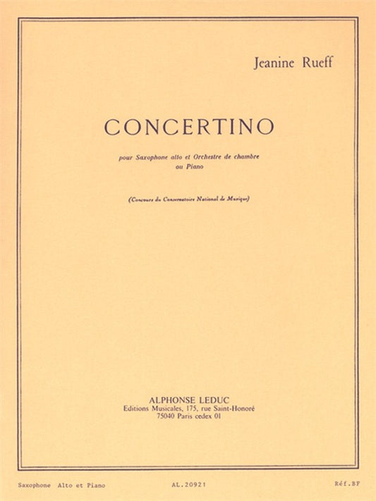 Concertino Op. 17 | Jeanine Rueff | Saxophone alto