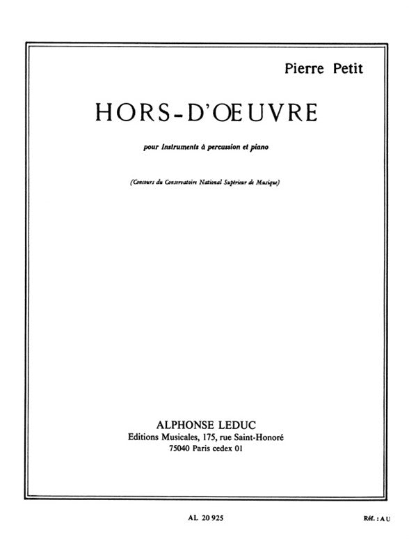 Hors D'Oeuvre | Pierre Petit | Percussions