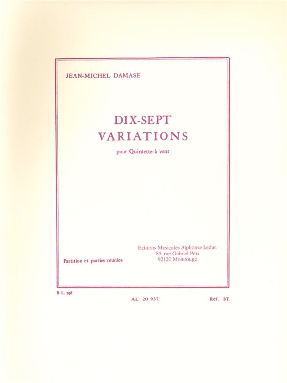 17 Variations Opus 22 | Jean-Michel Damase