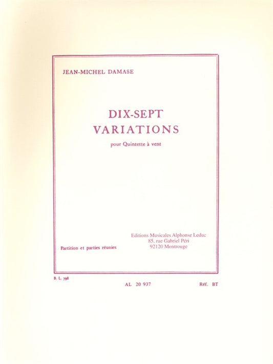 17 Variations Opus 22 | Jean-Michel Damase
