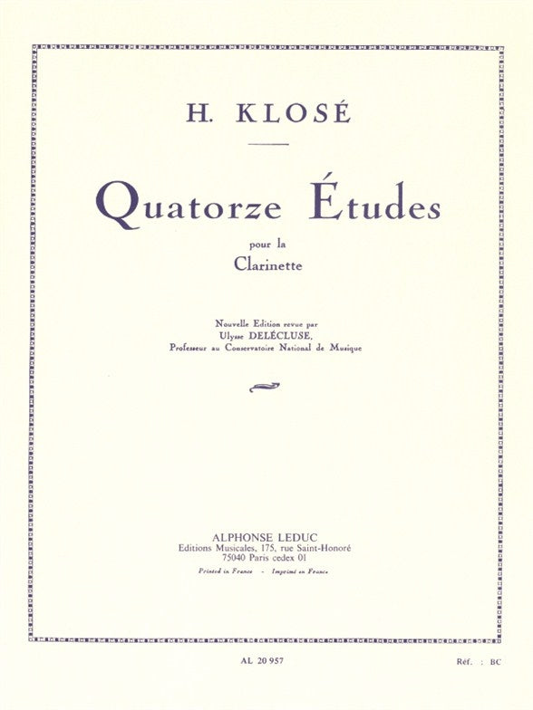 14 Études pour la clarinette | Hyacinthe-Eléonore Klosé