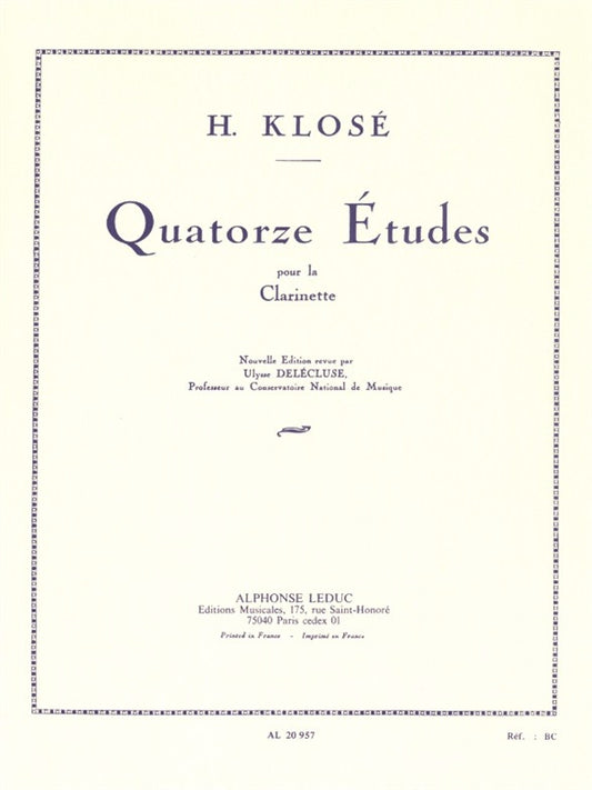 14 Études pour la clarinette | Hyacinthe-Eléonore Klosé