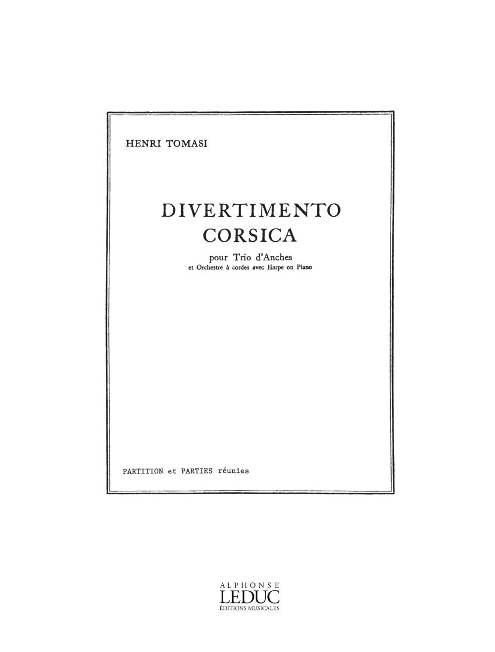 Divertimento Corsica | Henri Tomasi | Ensemble de chambre