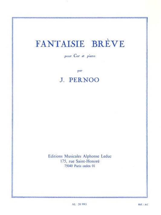 Fantaisie Breve de Pernoo, Livre pour cor et Piano