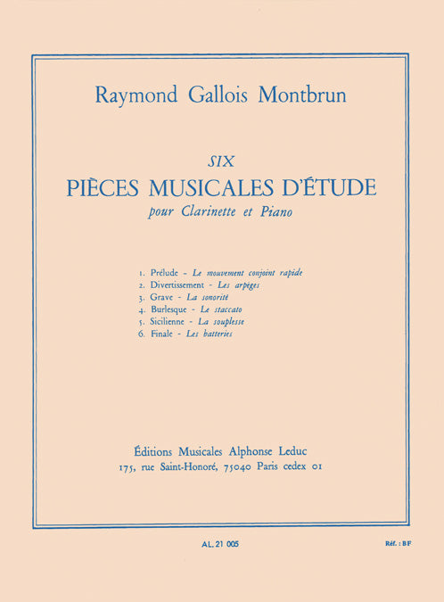6 Pièces Musicales D'Etude | Raymond Gallois Montbrun