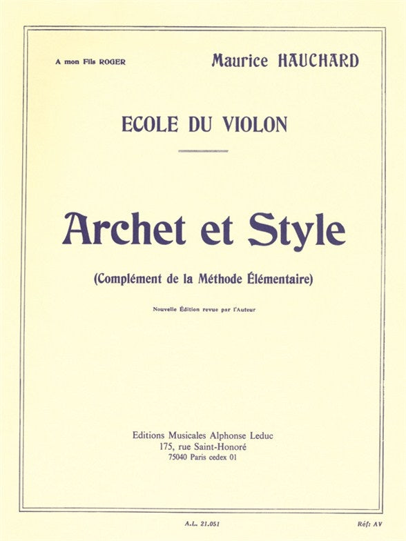 Archet Et Style | Maurice Hauchard | Violon