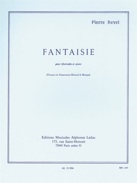 Fantaisie de Revel, Livre + partie(s) séparée(s) pour clarinette et Piano