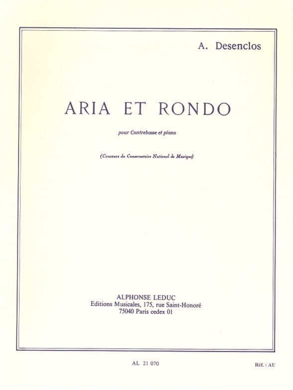 Aria et Rondo | Alfred Desenclos | Contrebasse