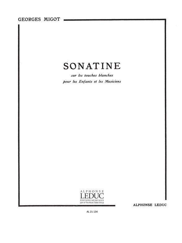 Sonatine sur les Touches blanches | Migot | Piano
