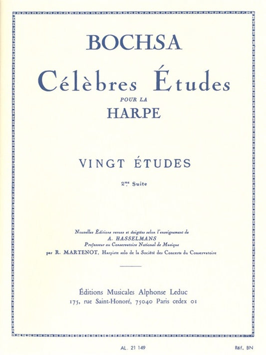 20 Études Vol.2 | Robert Nicholas Charles Bochsa | Harpe