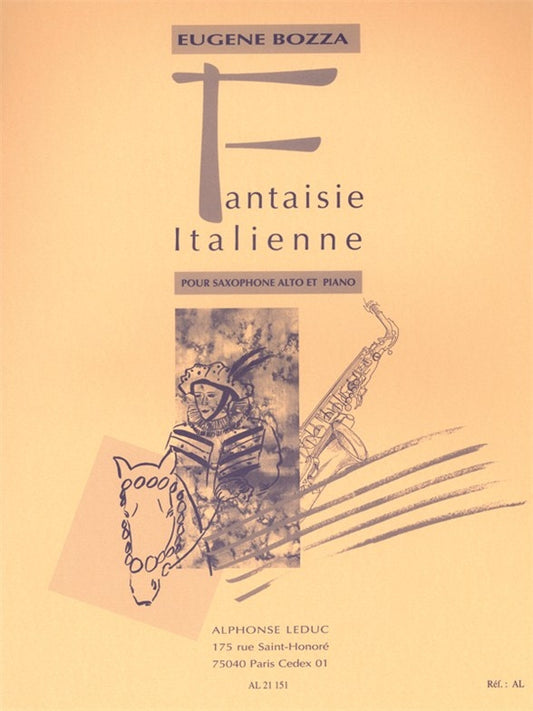 Fantaisie Italienne de Eugène Bozza, Partition pour saxophone alto et Piano