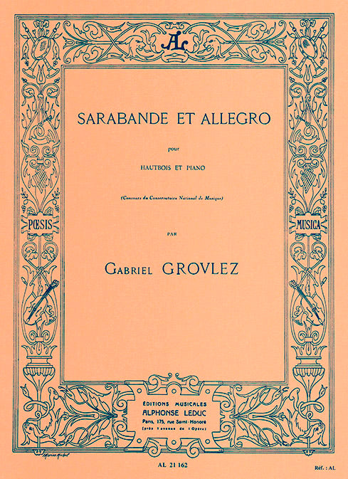 Sarabande et Allegro pour Hautbois et Piano | Gabriel Grovlez