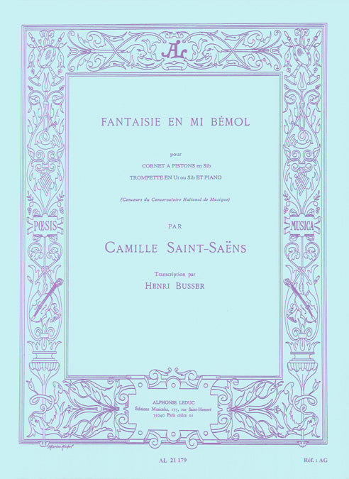 Fantaisie en Mi bémol de Camille Saint-Saëns, Livre + partie(s) séparée(s) pour trompette et Piano
