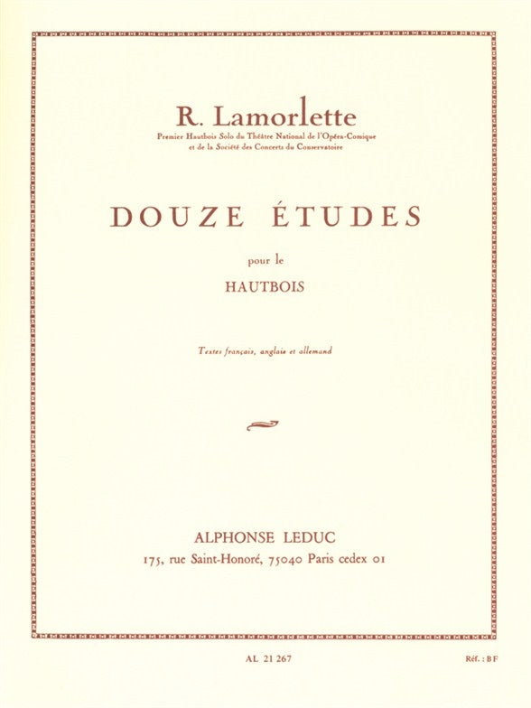 12 Études | R. Lamorlette | Hautbois