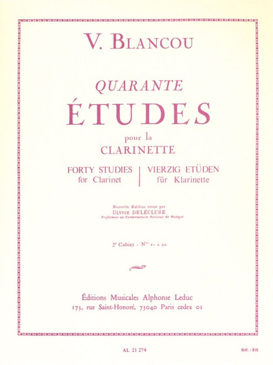 40 Études - 2eme Cahier ? Nos. 21-40 | Victor Blancou