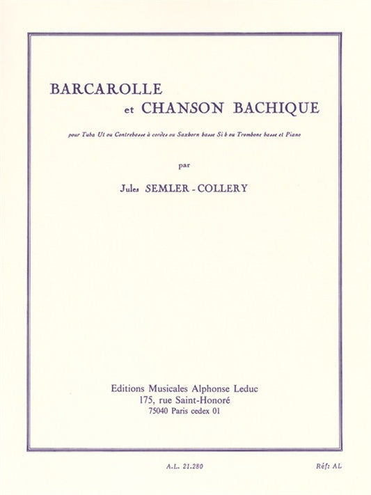 Barcarolle et Chant bachique | Jules Semler-Collery | Tuba