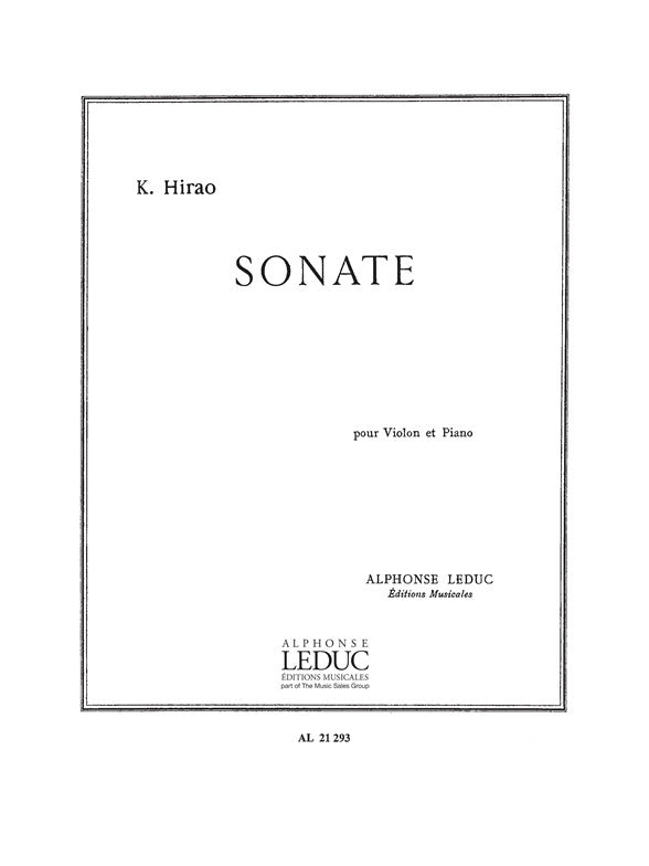 Sonate, pour violon et piano | Kishio Hirao