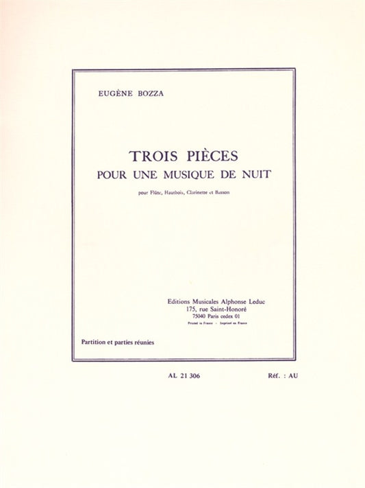 3 Pièces Pour Une Musique De Nuit | Eugène Bozza | Flûte