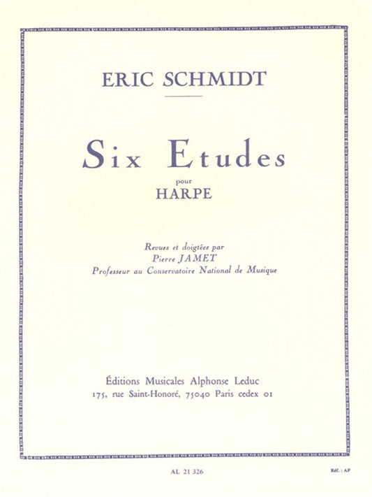 6 Études pour harpe | Eric Schmidt