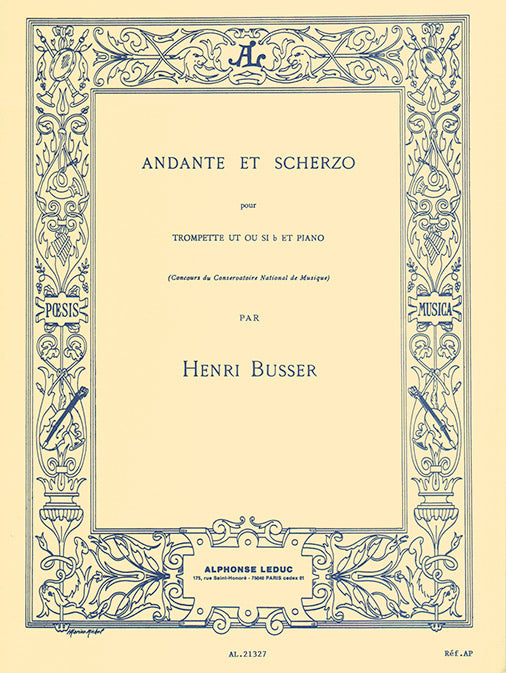 Andante et Scherzo, Op. 44 pour trompette et piano | Henri Büsser