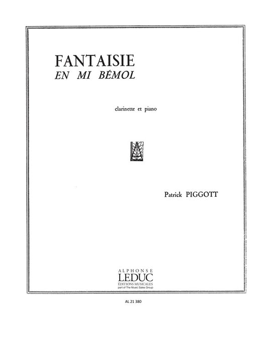 Fantaisie En Mib de Piggott, Livre pour clarinette et Piano