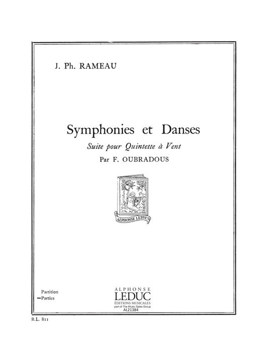 Symphonies Et Danses | Jean-Philippe Rameau | Quintette à vent | Livre