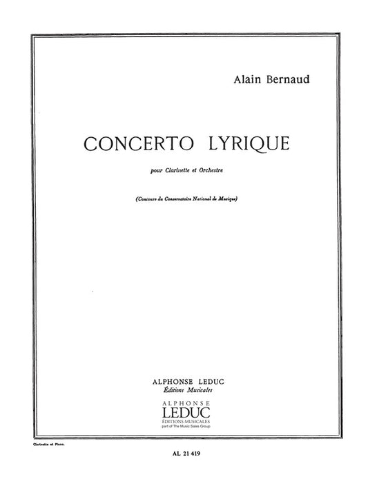 Concerto Lyrique | Alain Bernaud | Clarinette