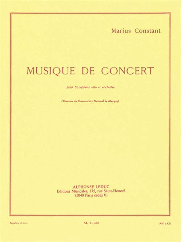 Musique De Concert | Marius Constant | Saxophone