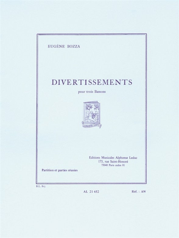 Divertissements pour trois bassons | Eugène Bozza
