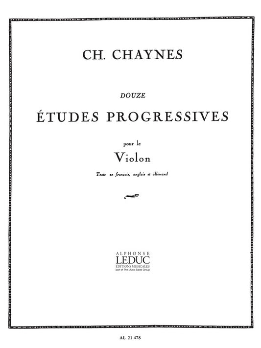 12 Études Progressives | Charles Chaynes | Violon