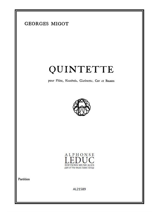 Quintette | Georges Migot | Quintette à vent | Partition