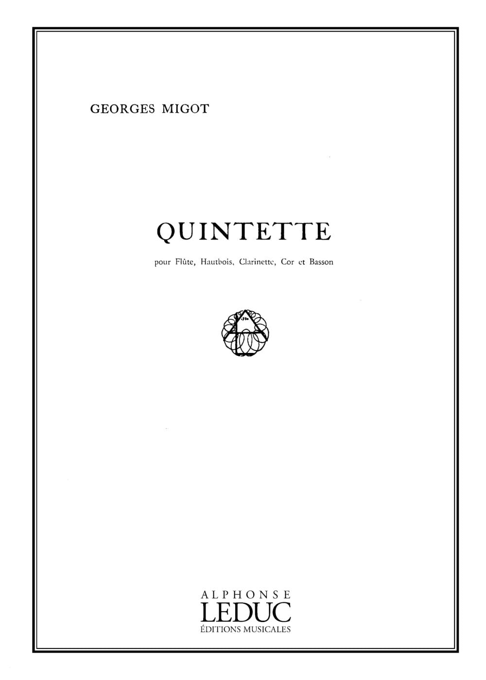 Quintette | Georges Migot | Quintette à vent | Jeu de parties