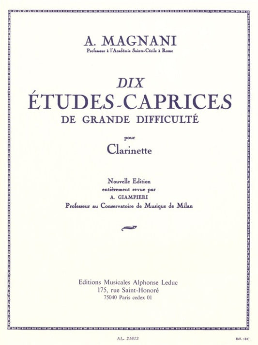 10 études de caractère - grande difficulté | Aurelio Magnani
