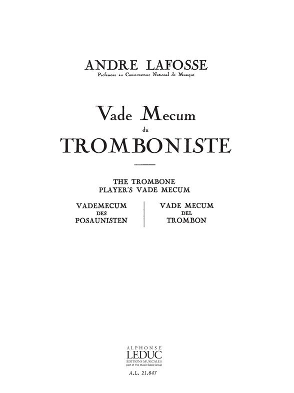 Vade Mecum du tromboniste | André Lafosse | Trombone